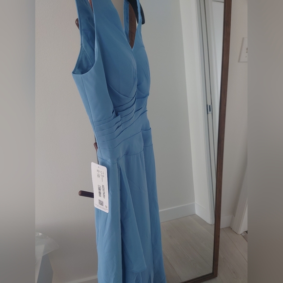 🆕Azazie Steel Blue Sleeveless Maxi Dress - Picture 8 of 12